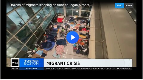 Dozens of migrants are now sleeping on the floor at Logan International Airport