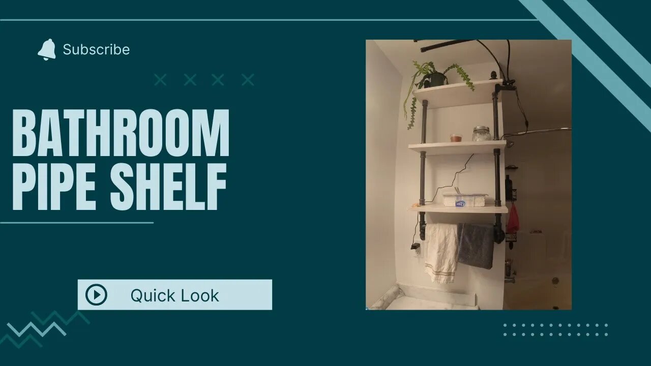 Bathroom pipe shelf and towel holder