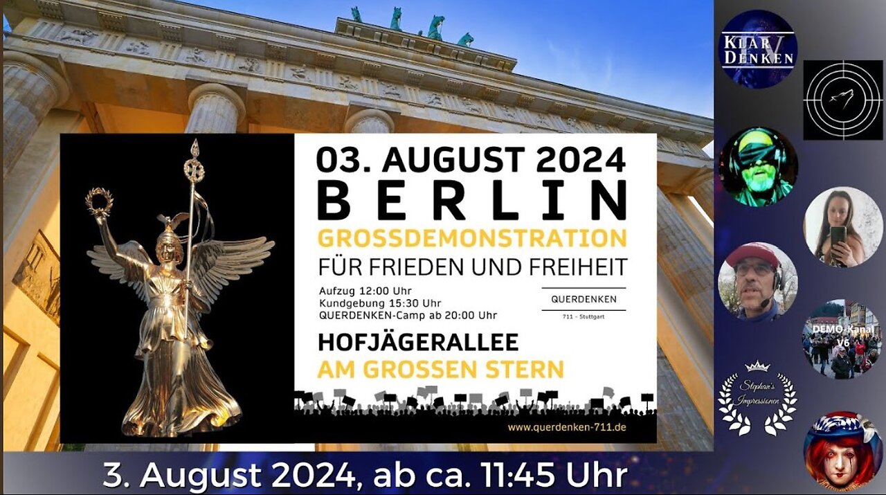 🚨3.8.24 seit 12uhr ☝STREAM-LINK in der beschreibung☝🚨GROSSDEMONSTRATION BERLIN