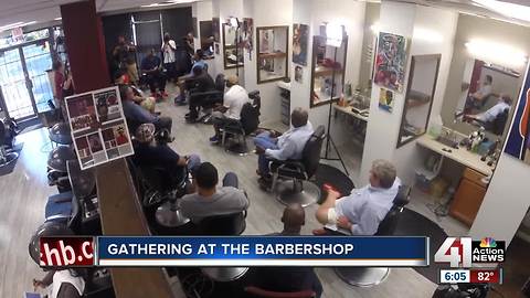 Discussing KC issues at the barbershop