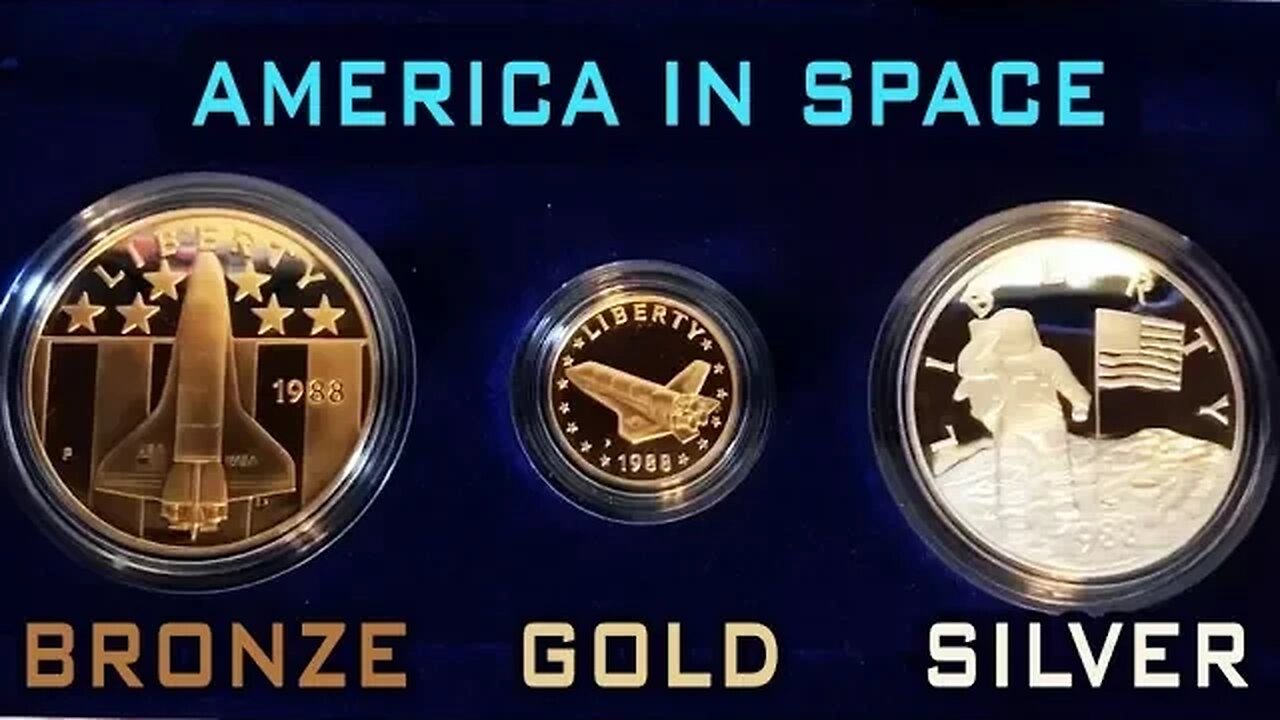 1988 America In Space Gold Silver & Bronze Medal Set!