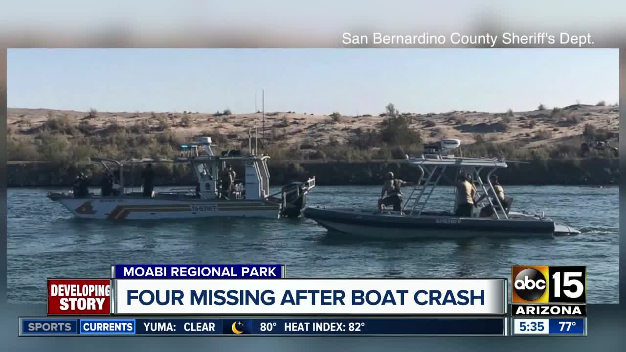 Four people missing after boat crash on Colorado River