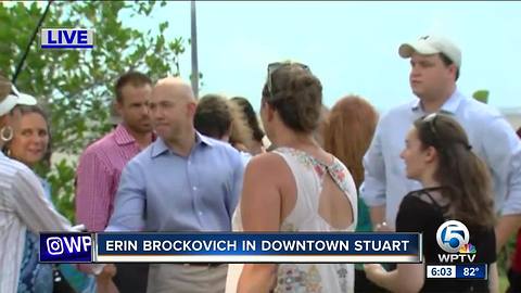 Environmental activist Erin Brockovich joins U.S. Rep. Brian Mast in Stuart