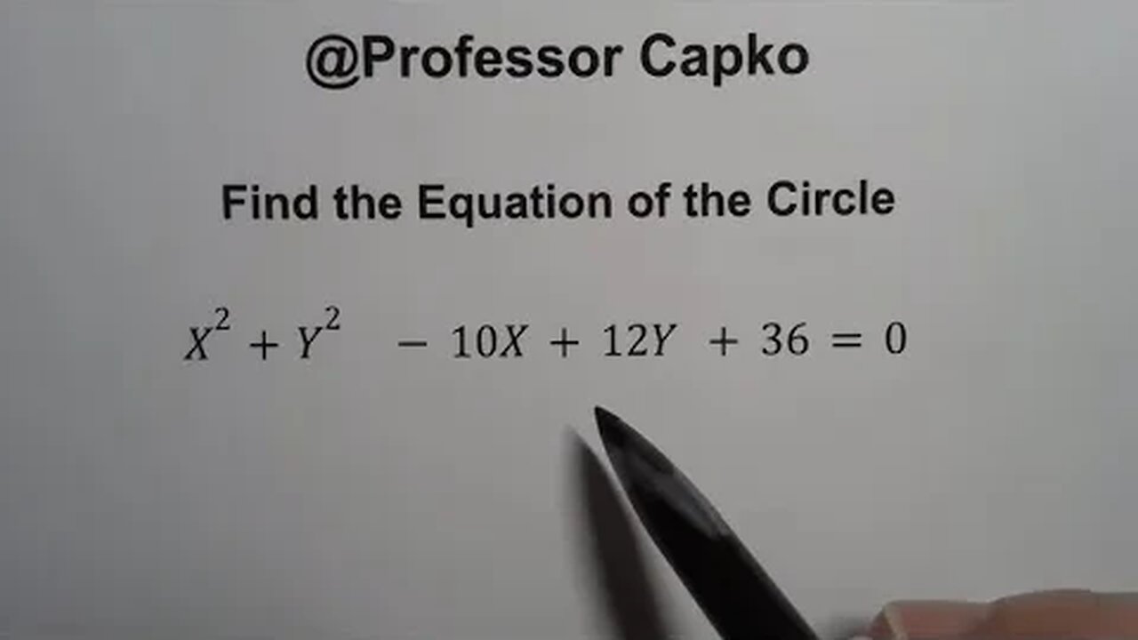 Find the Equation of a Circle by Completing the Square