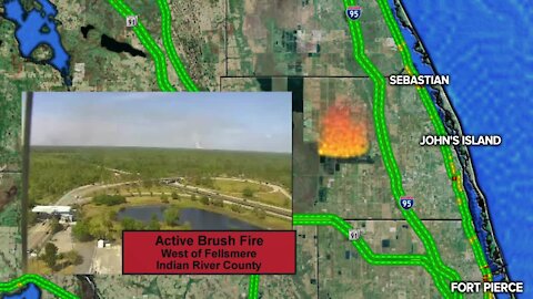 Indian River County brush fire threatens several homes, authorities say