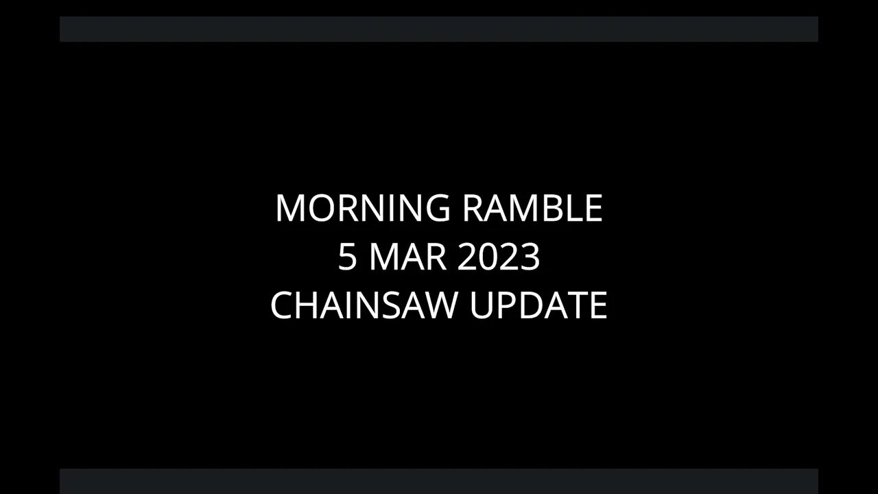 Morning Ramble - 20230305 - Chainsaw Update