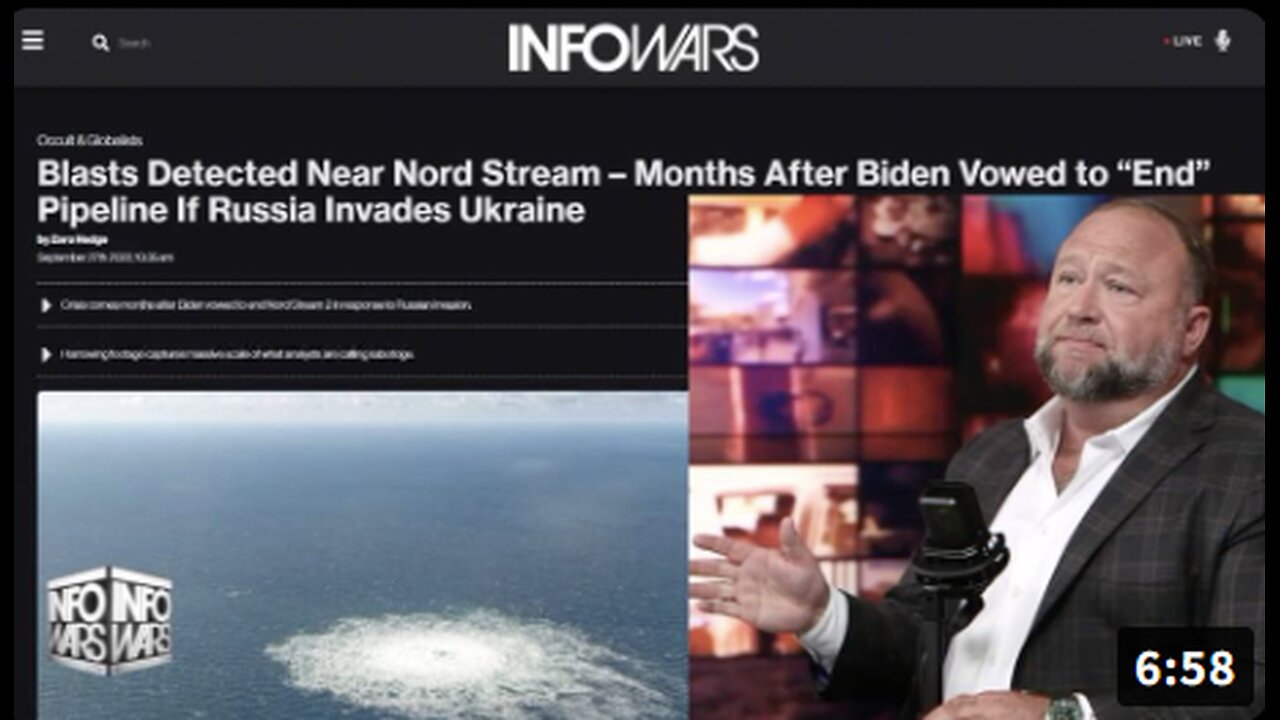 THE DAY IT HAPPENED! Alex Jones Said Nord Stream 2 Blast is U.S. Operation