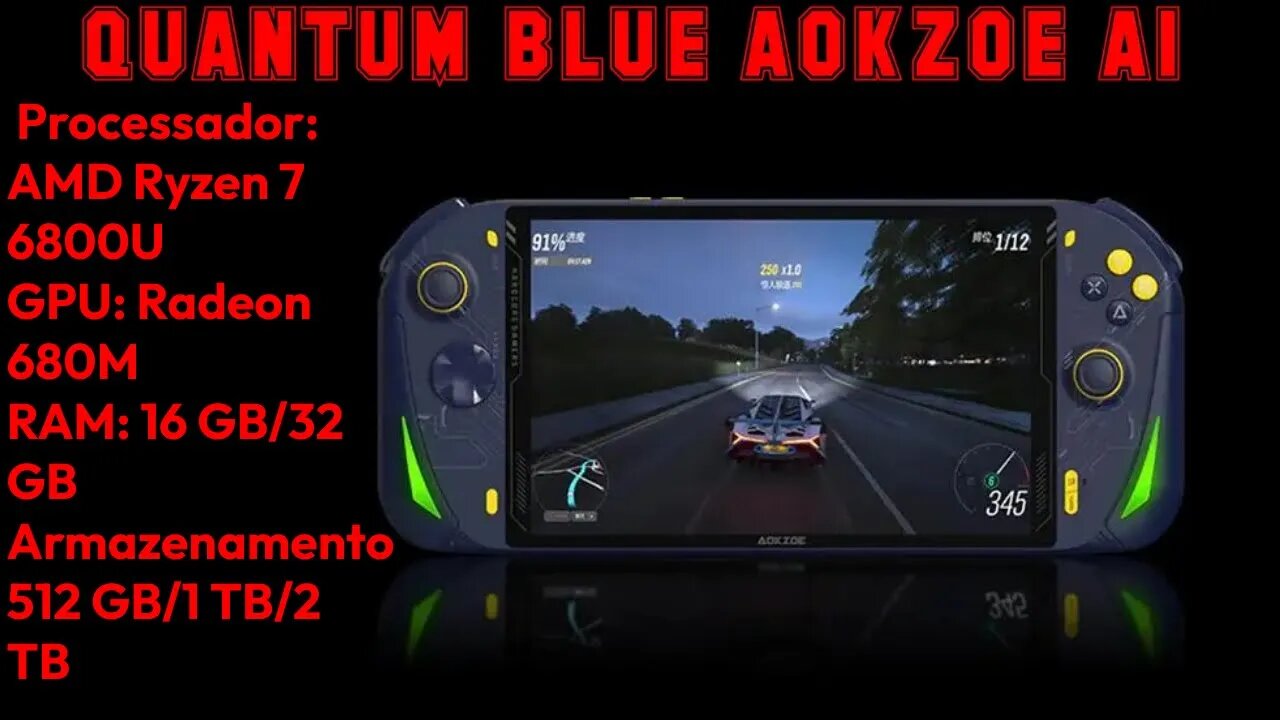 QUANTUM BLUE AOKZOE A1 RYZEN 7 AMD 6800u,canal TTX®FuGu1