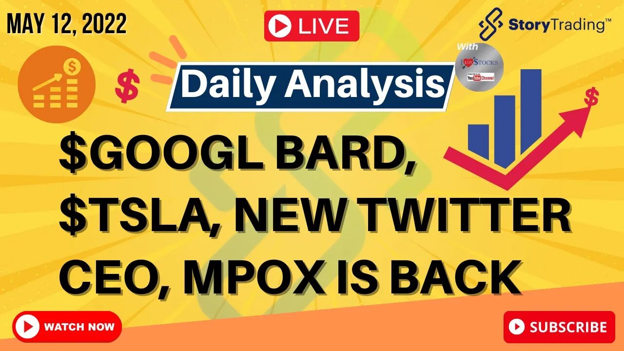 5/12 Daily Analysis: $GOOGL Bard, $TSLA, New Twitter CEO, MPox is Back, & $AUGX $SMSI $DRIO $RUM ERs