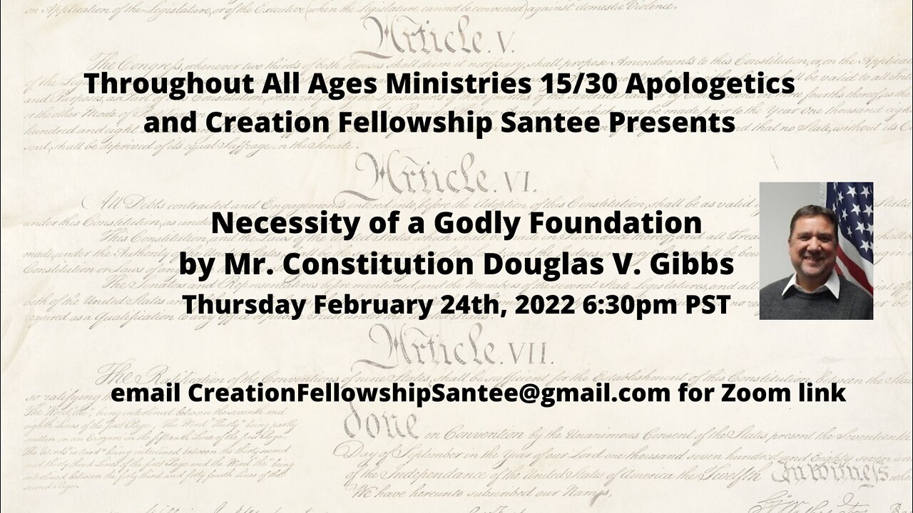 Necessity of a Godly Foundation for Good Government