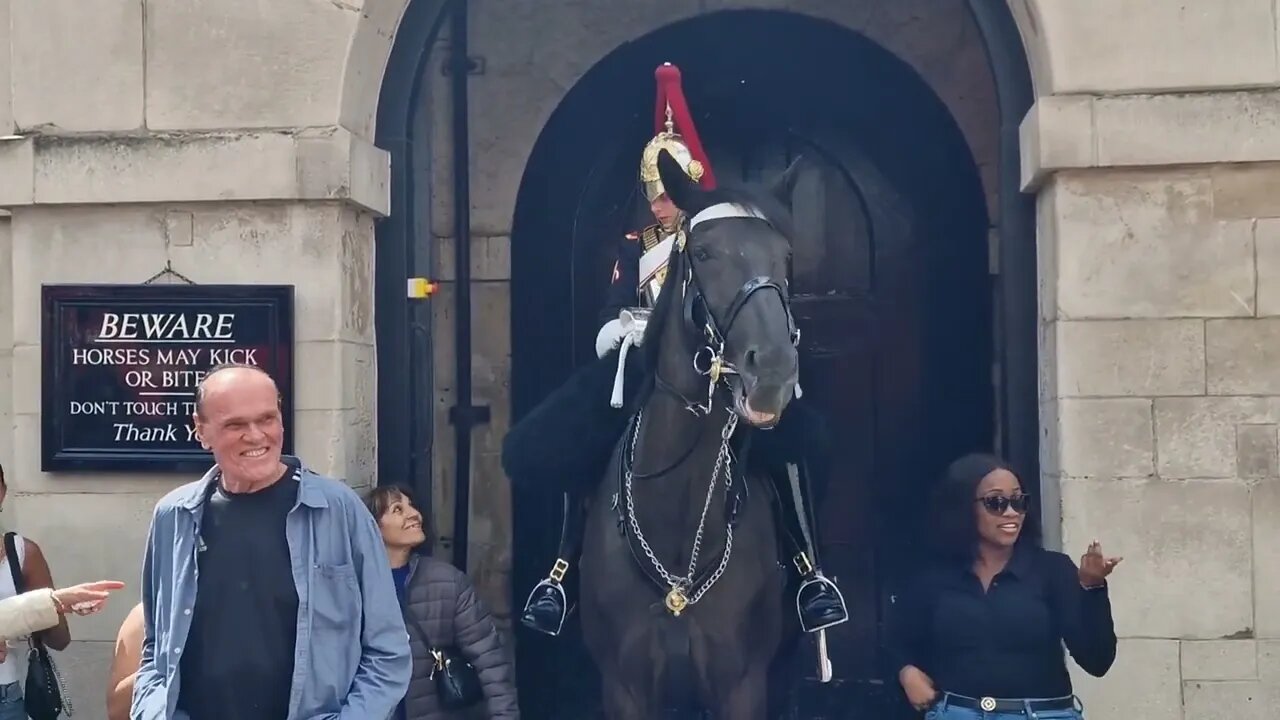 Disrespectful tourist doesn't get the message move away then she comes back #horseguardsparade