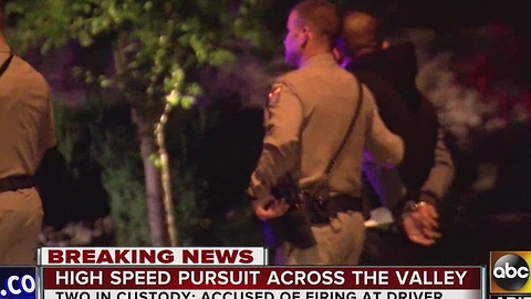 PD: Two in custody after pursuit; suspects allegedly shot at woman's vehicle