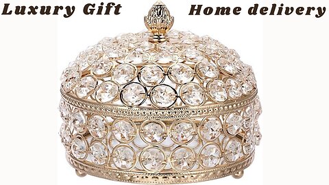 Luxury Hipiwe Crystal Mirrored Jewelry Box - X-Large Trinket Organizer & Keepsake Gift Idea. #gift