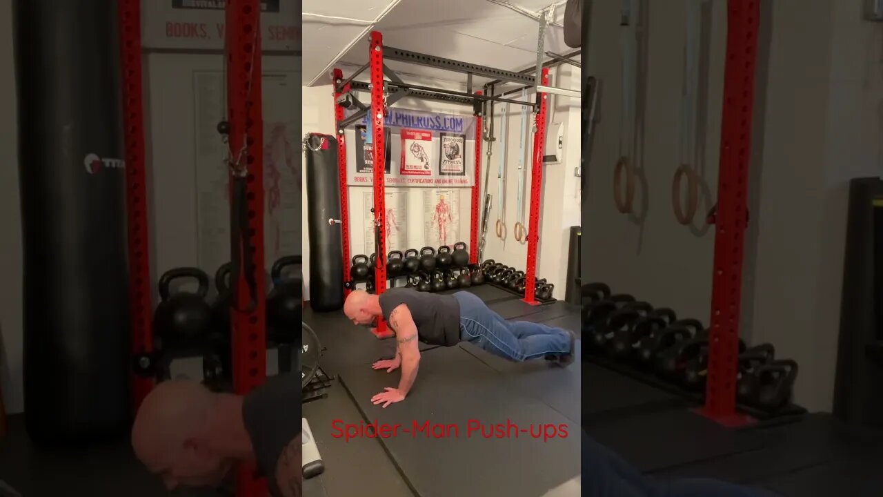 Spider-Man Push-ups. Take your training to the nest level with this variation. #masterphil #fitness