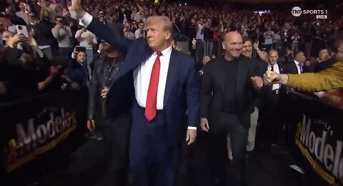 Trump making his entrance into Madison Square Garden, NY loves Trump