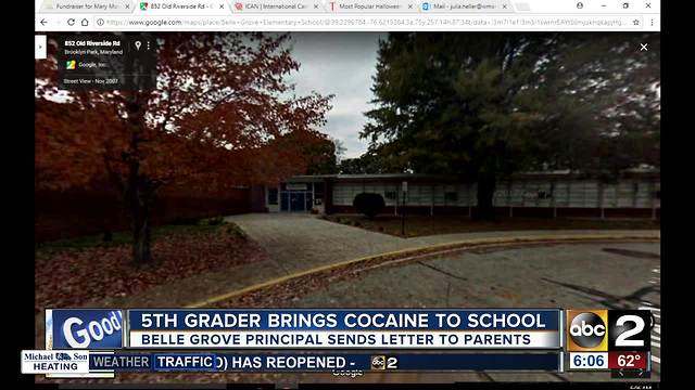 Principal discovers an elementary student with cocaine during recess