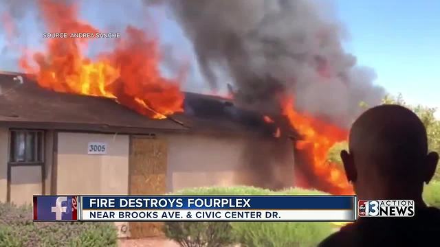 Firefighters battled fourplex fire for nearly 2 hours, three families displaced