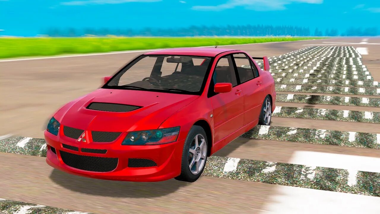 Mitsubishi Lancer vs 100 Speed Bumps – BeamNG.Drive