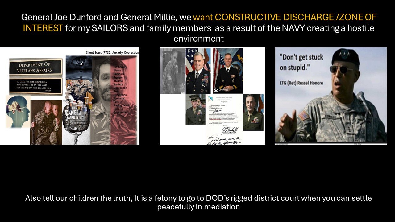 It is a felony to go to DOD’s rigged district court when you can settle peacefully in mediation