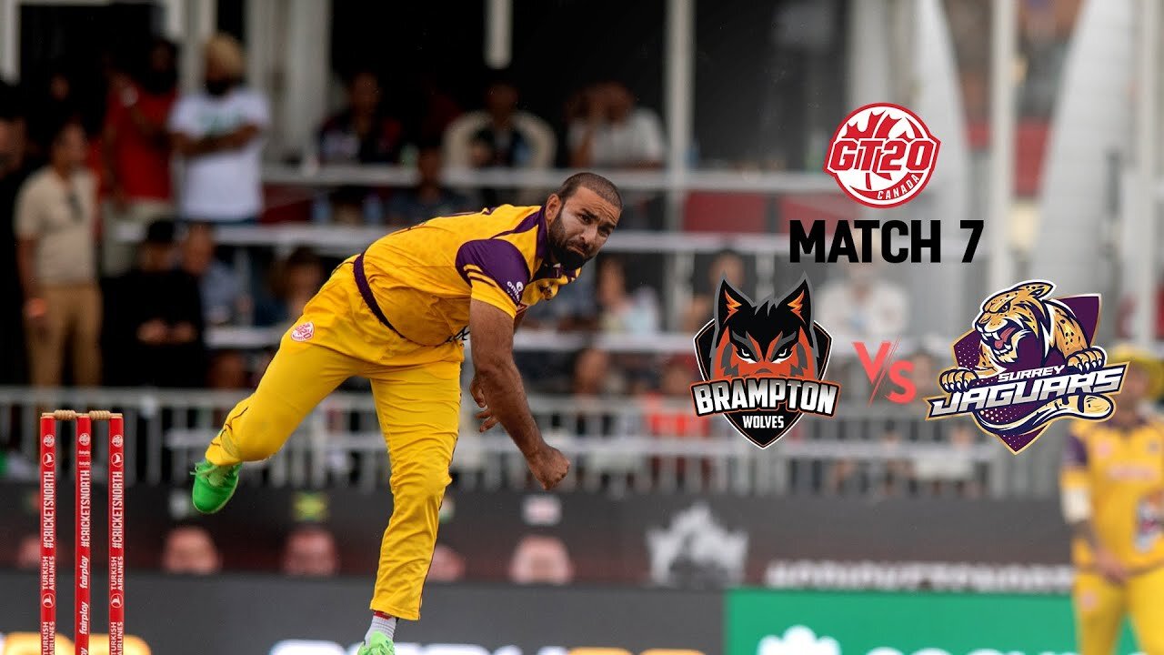 GT20 Canada Season 3 | Match - 7 Highlights | Surrey Jaguars vs Brampton Wolves
