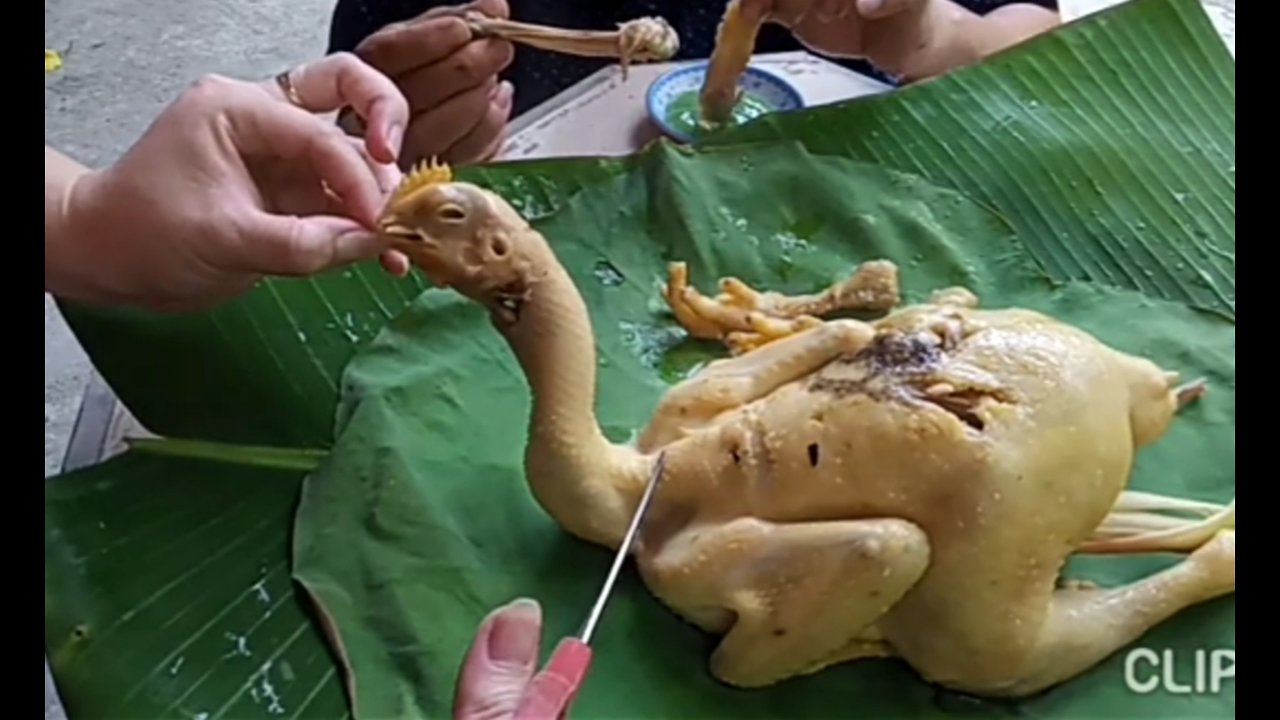 Steamed chicken with salt