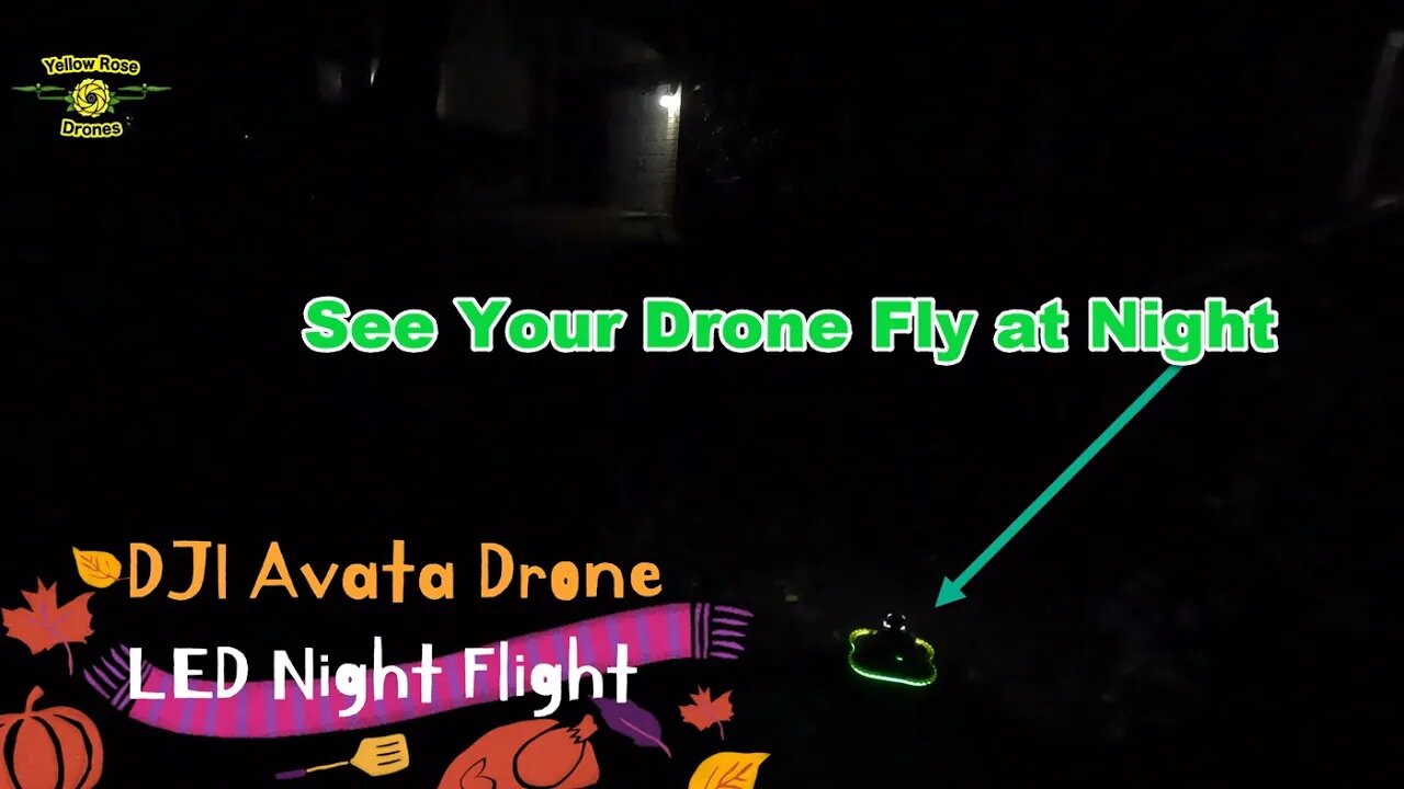 Flying the DJI Avata Drone at Night with LED Lights on Thanksgiving Version 2