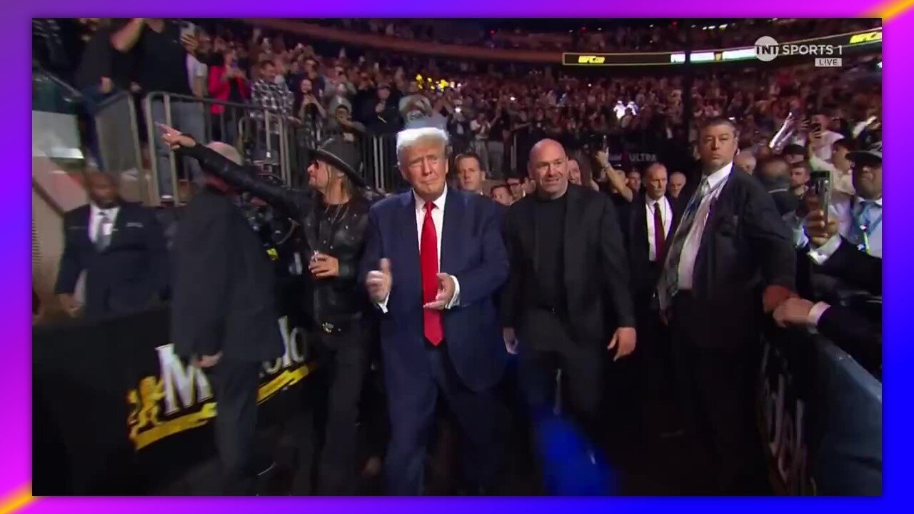 TRUMP ENTERS UFC BOUT WITH TUCKER CARLSON, KID ROCK, & DANA WHITE 👀