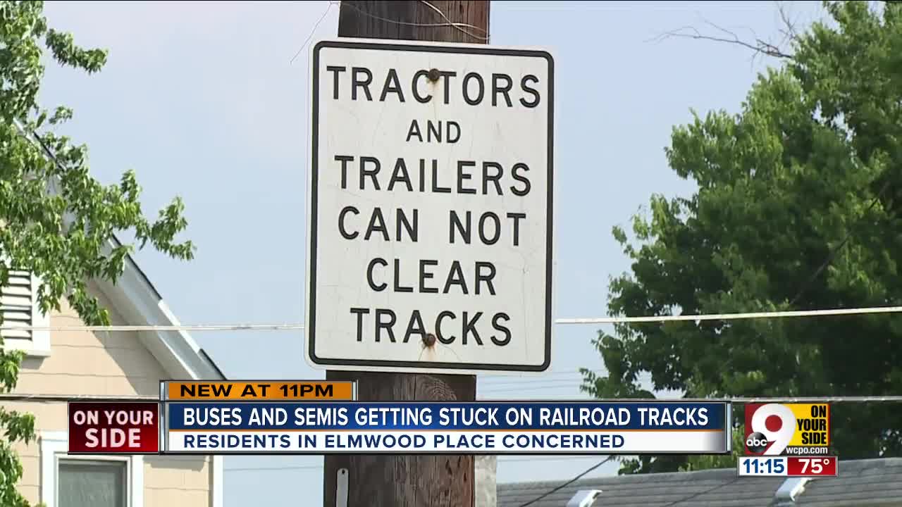 Buses, semis keep getting stuck in mid-air at Elmwood Place