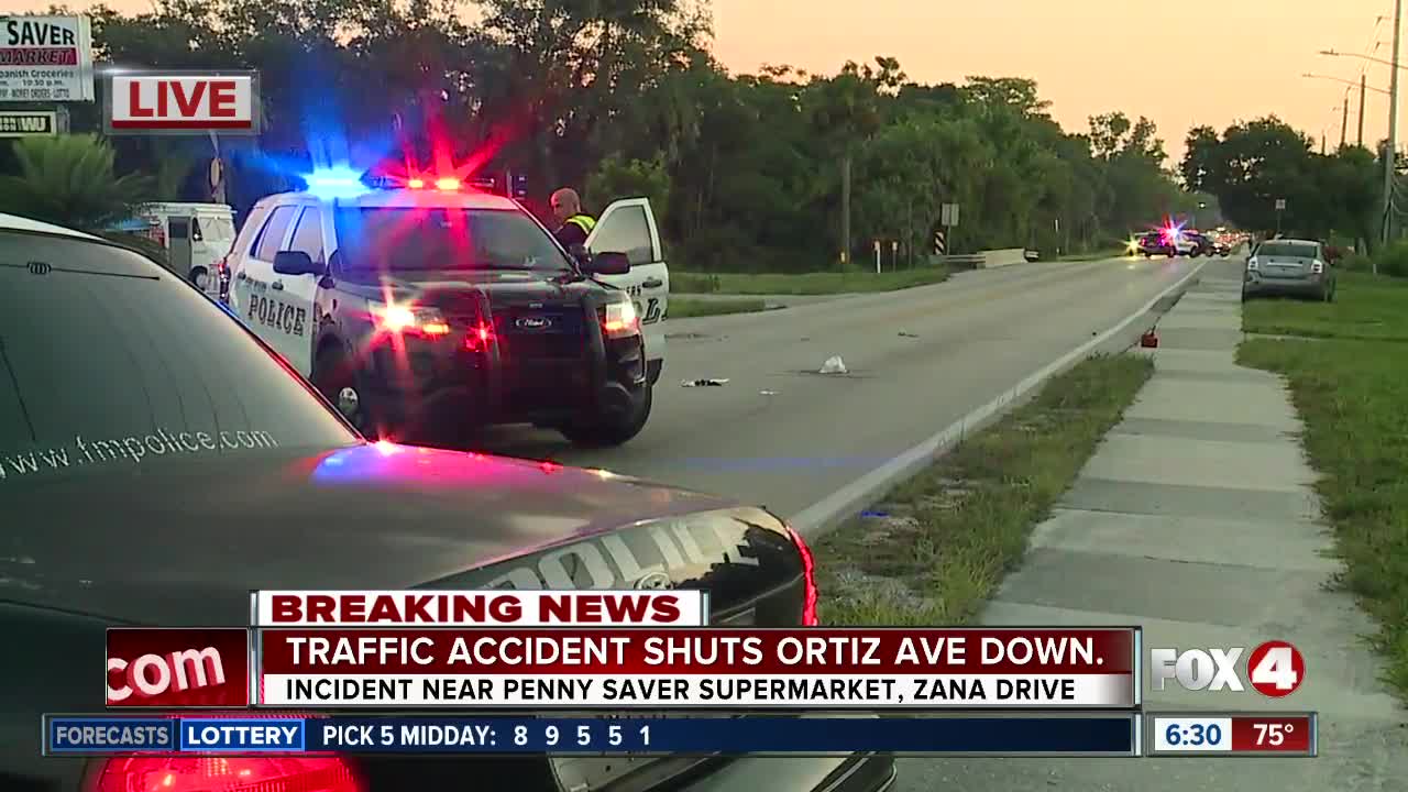 Ortiz Road shut down due to accident Friday morning