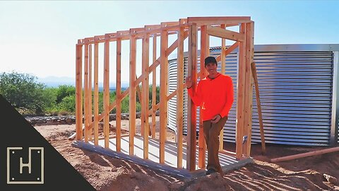 RAINWATER PUMP HOUSE FOR 28,000 GALLON WATER TANK - Framing (Part 2)