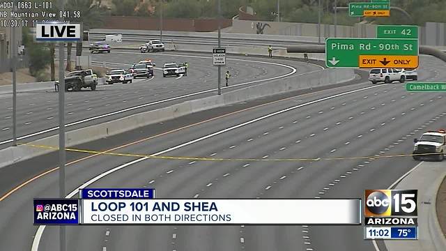 Loop 101 closed near Shea after deadly motorcycle collision