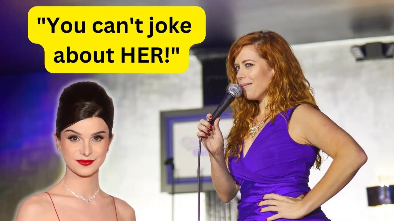 Heckler TRIGGERED by Dylan Mulvaney joke 😂 (ft. Arielle Scarcella)
