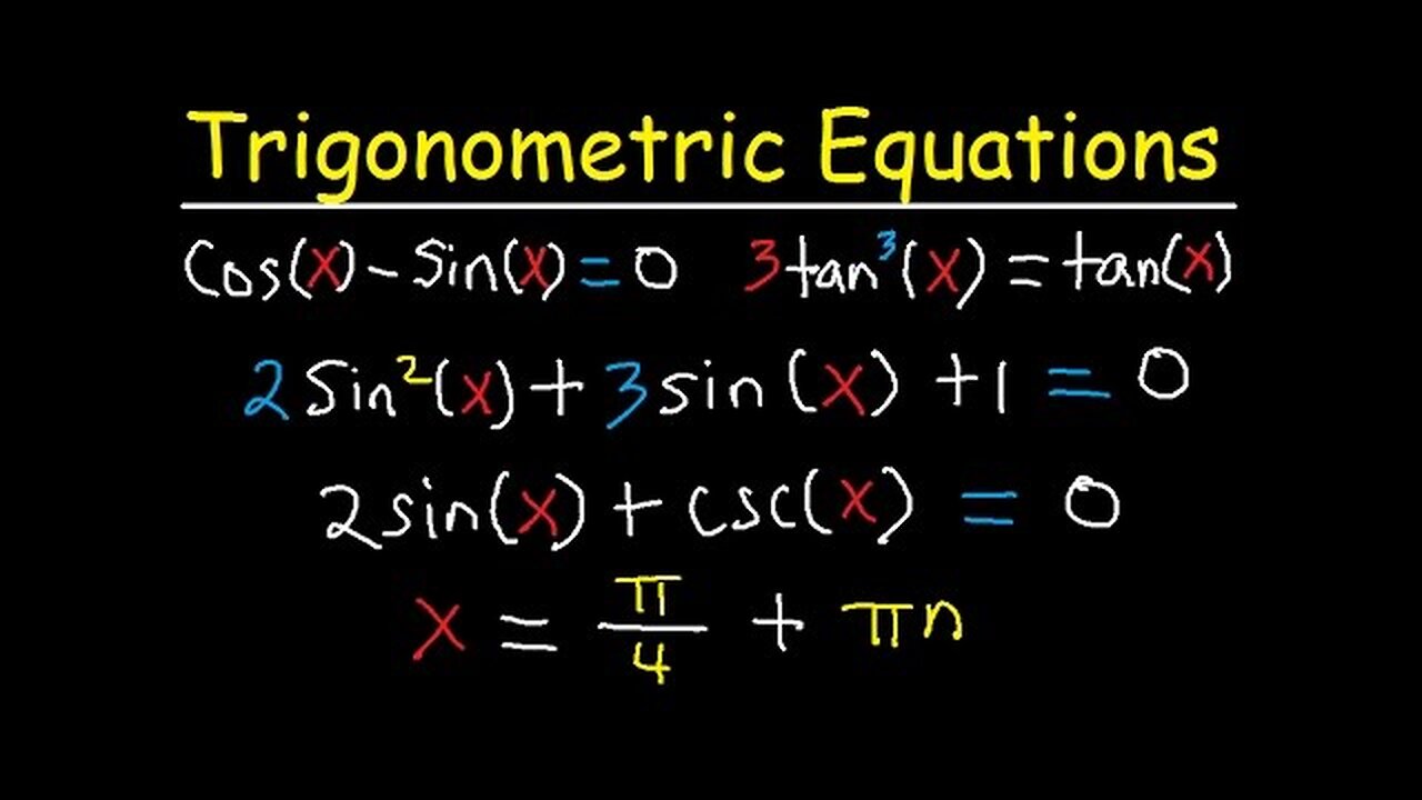 Solving Trigonometric Equations Using Identities, Multiple Angles, By Factoring, General Solution