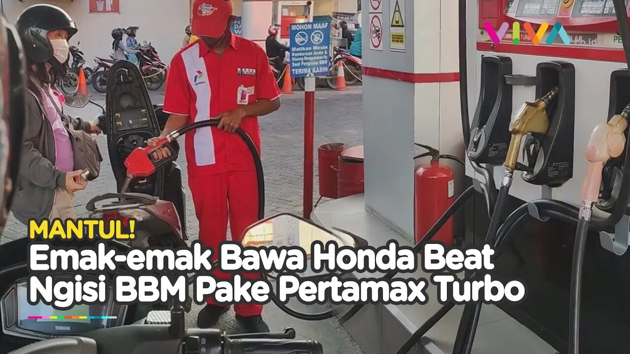 Bukan Kaleng-kaleng! Viral Emak emak Isi Bensin Honda Beat Pakai Pertamax Turbo