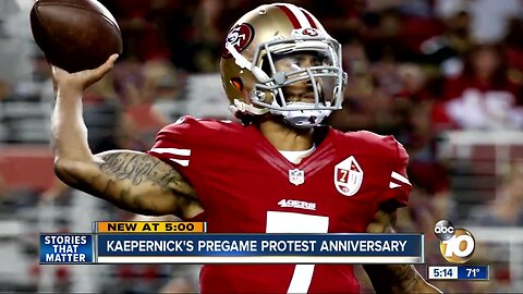 Kaepernick's pregame protest anniversary