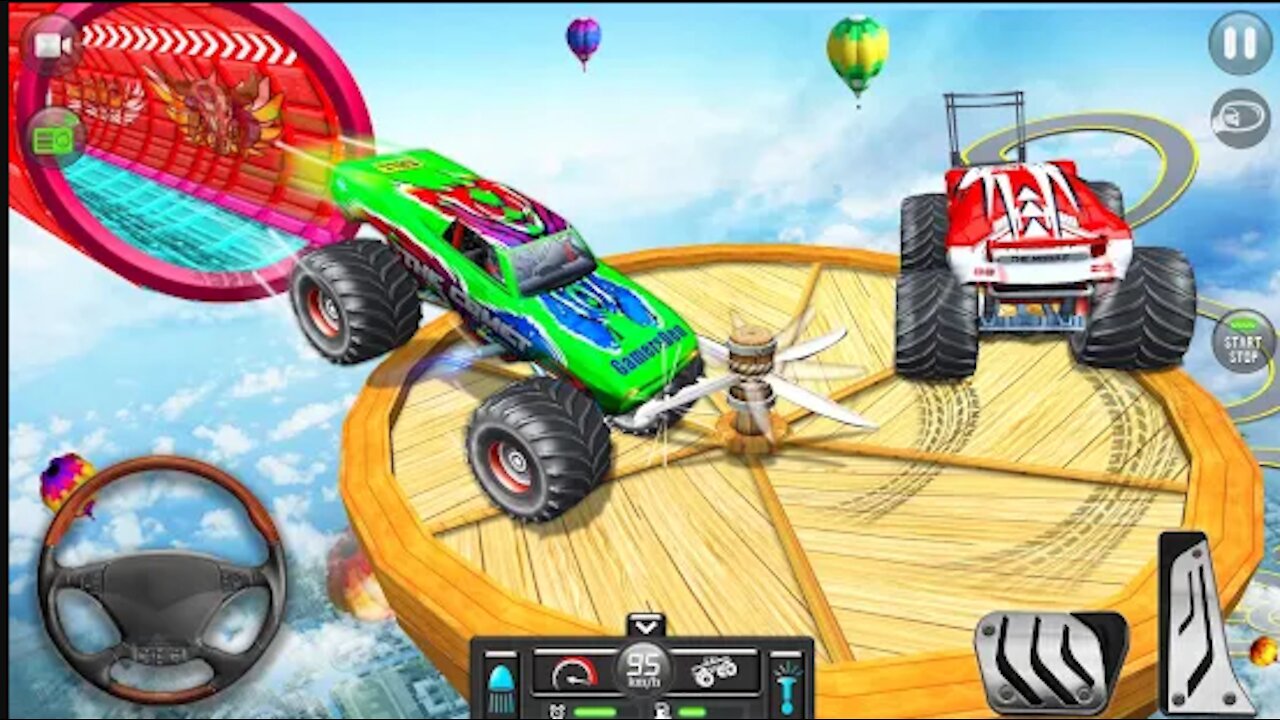 Mega Ramp Monster Lorry Driving Stunts Racing Game _ Android Gameplay