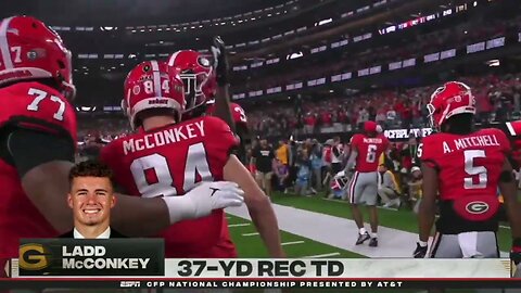 Georgia WR Ladd McConkey WIDE OPEN 37 Yard TD vs TCU | 2022 College Football