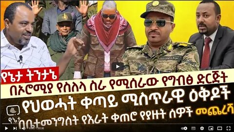 በኦሮሚያ የስለላ ስራ የሚሰራው የግብፅ ድርጅት የህወሓት ቀጣይ ሚስጥራዊ ዕቅዶች በቤተመንግስት የእራት ግብዣ ቀጠሮ የያዙት ሰዎች መጨረሻ 19 Sept 2022