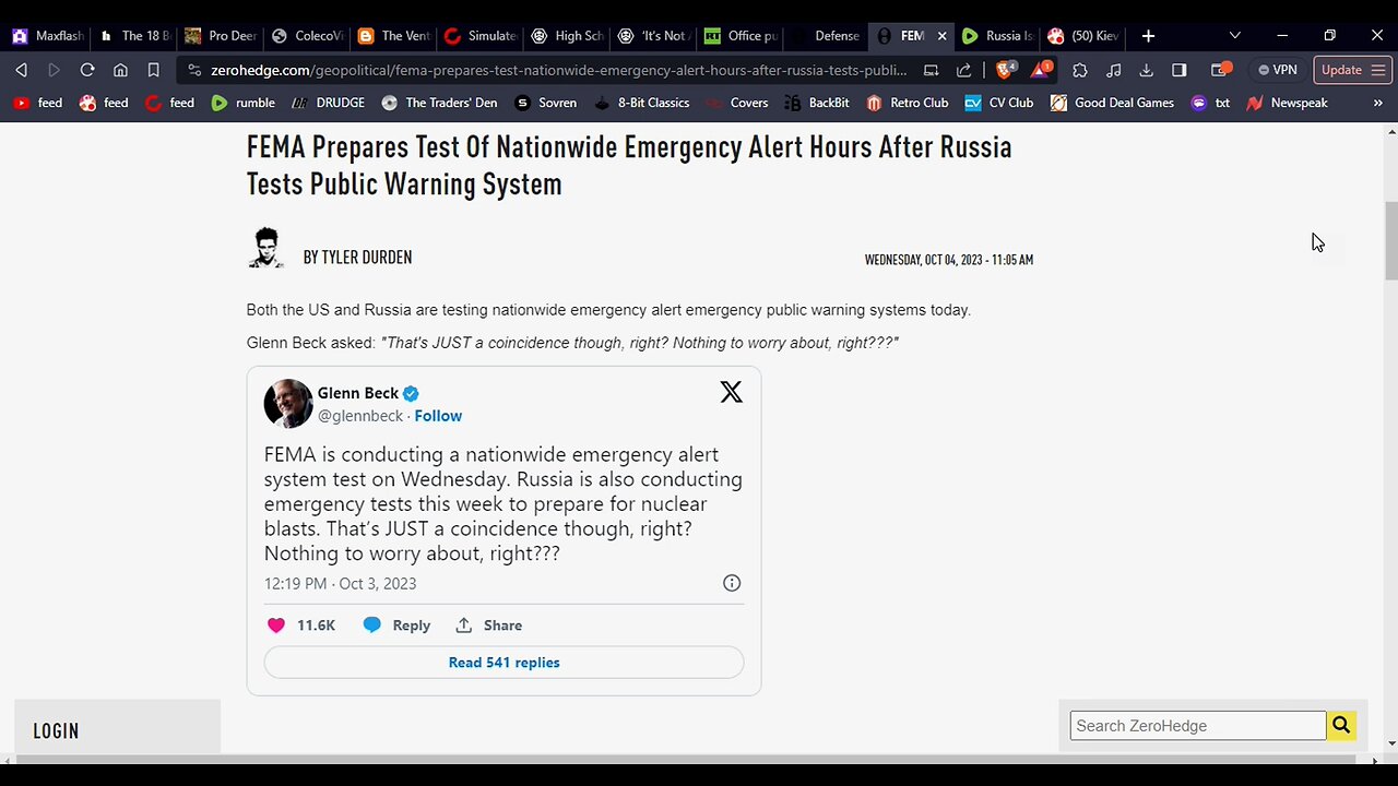 Oct 4 FEMA Alert as Russia Tests for Nuclear War