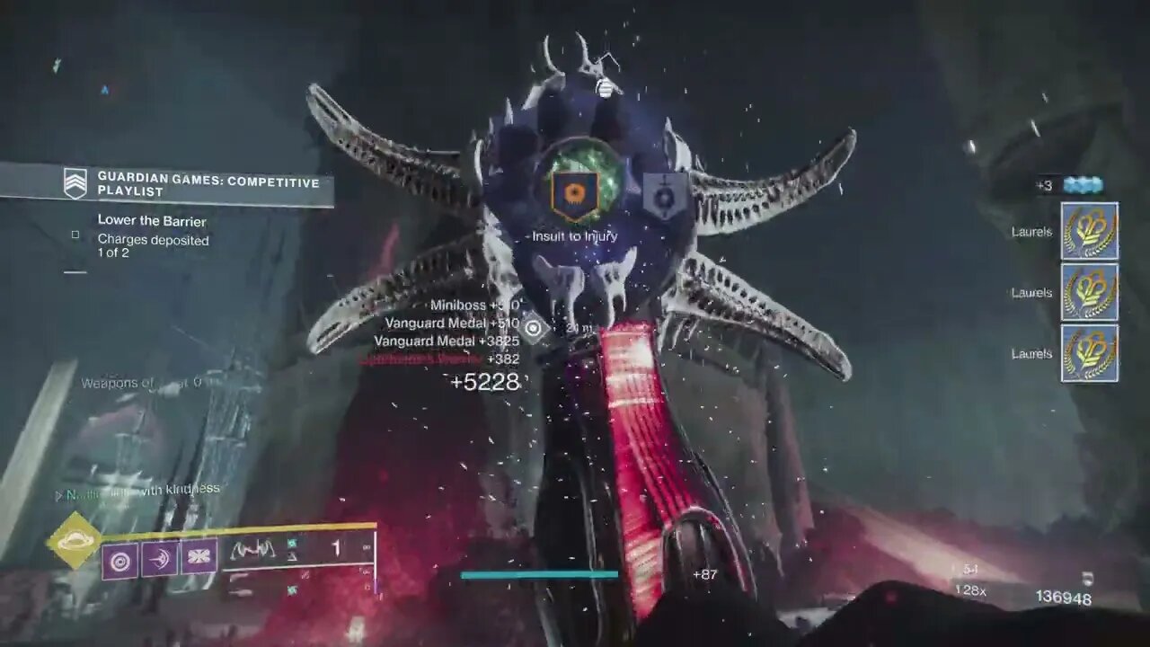 Destiny 2 competitive playlist 357k, no farming