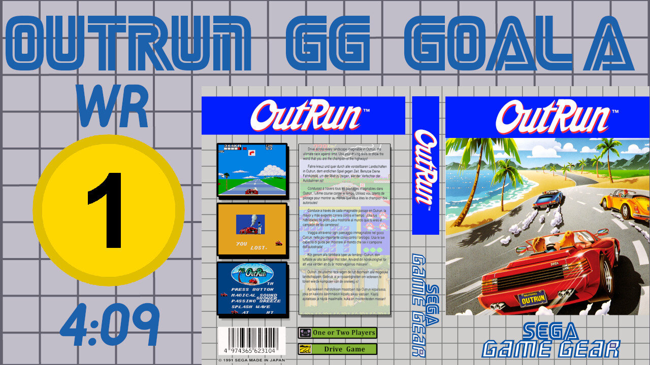 OutRun [GG] Goal A [4'09"] WR 🥇 | SEGA Game Gear | アウトラン ゲームギア
