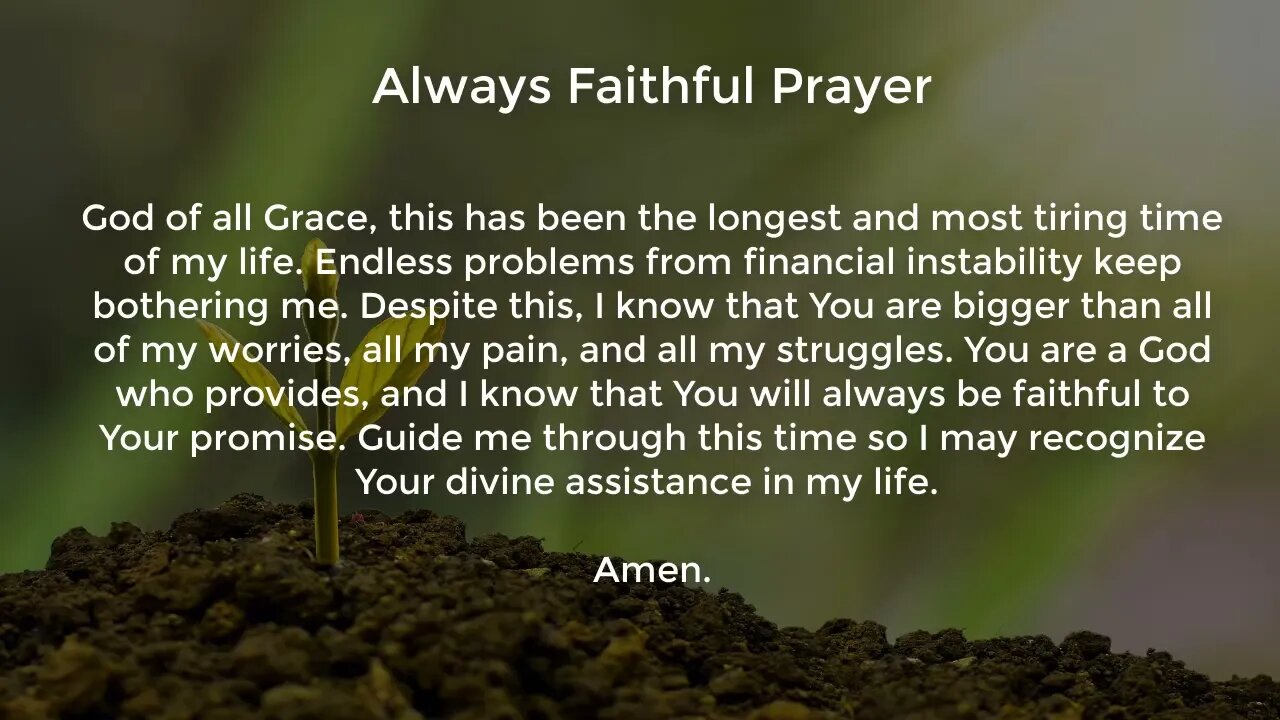 Always Faithful Prayer (Prayer for Financial Stability)