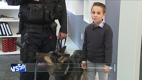 An RTA police K-9 received a life-saving vest from a ten-year-old boy