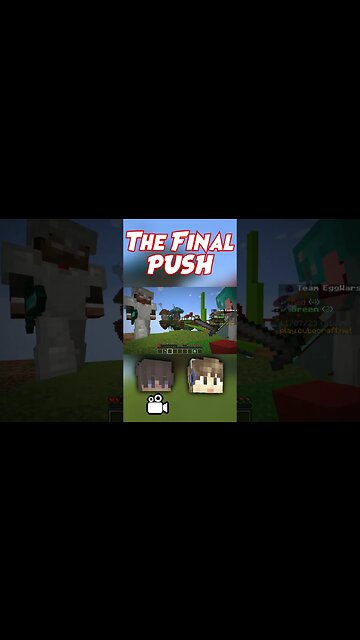 THE FINAL PUSH (ft. @JFrostie) - #shorts #minecraft #gaming #eggwars #pvp #funny #highlights