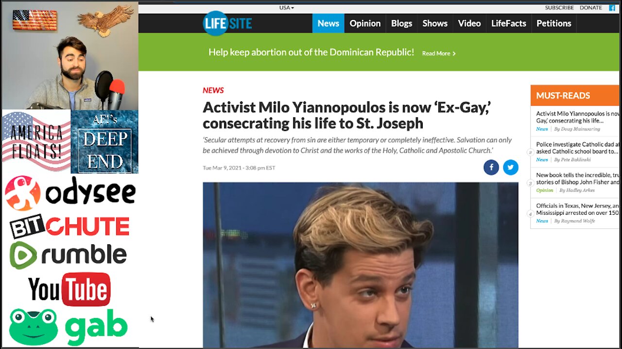 Conservative Milo Yiannopoulos Is Now ‘Ex-Gay,’ Finds Salvation