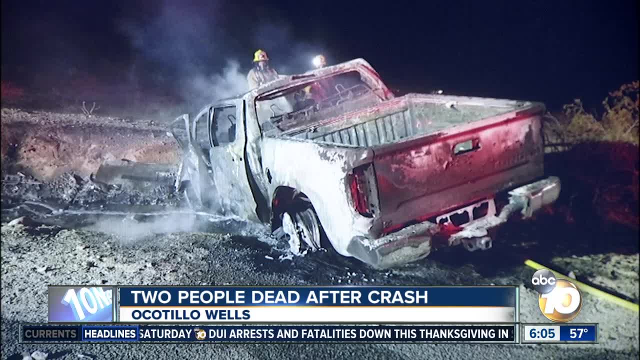 Two people killed in crash in Ocotillo Wells