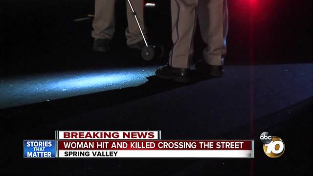 Woman hit and killed crossing Spring Valley street