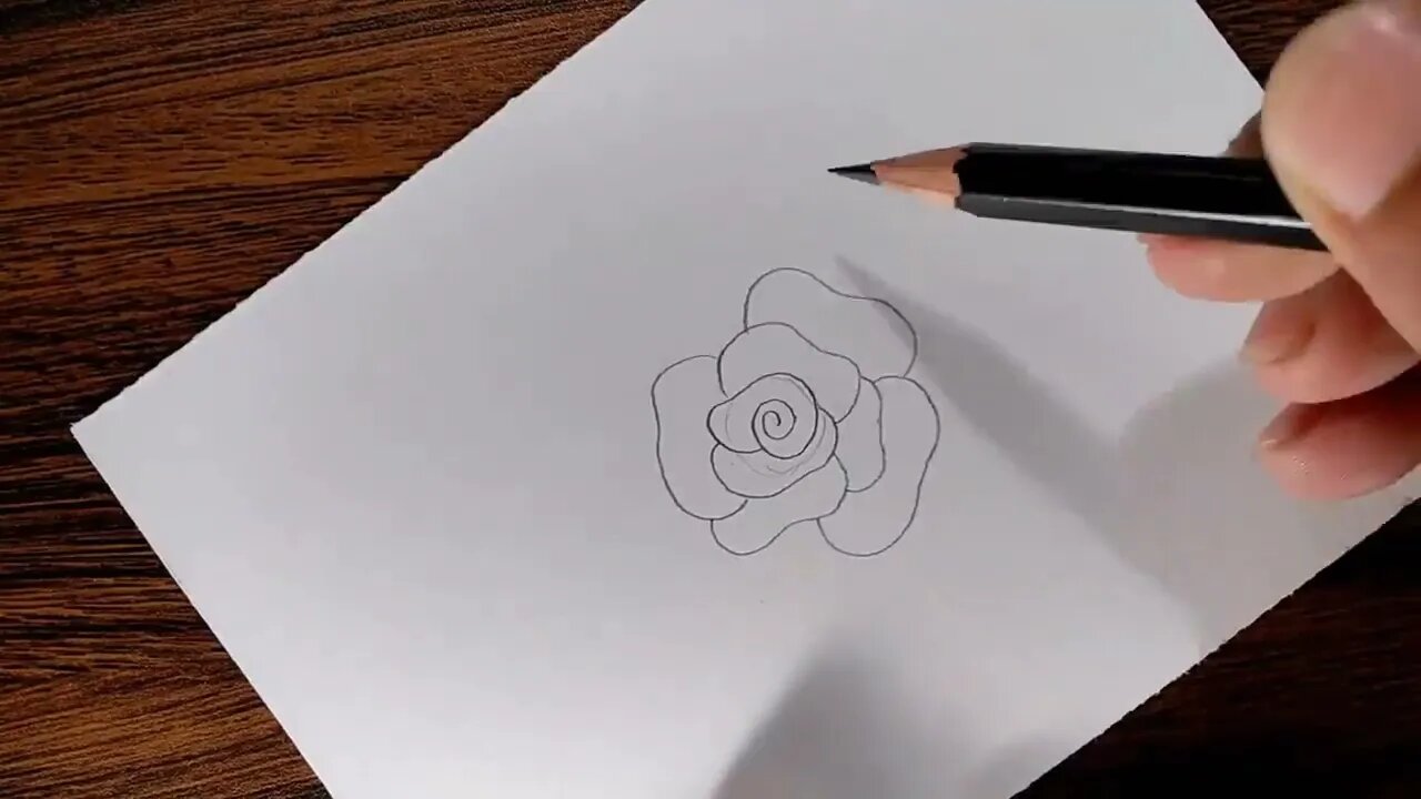 How to draw a Rose step by step