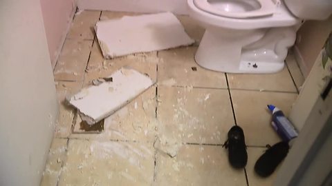 Water leak causes ceiling to collapse making family's home unliveable