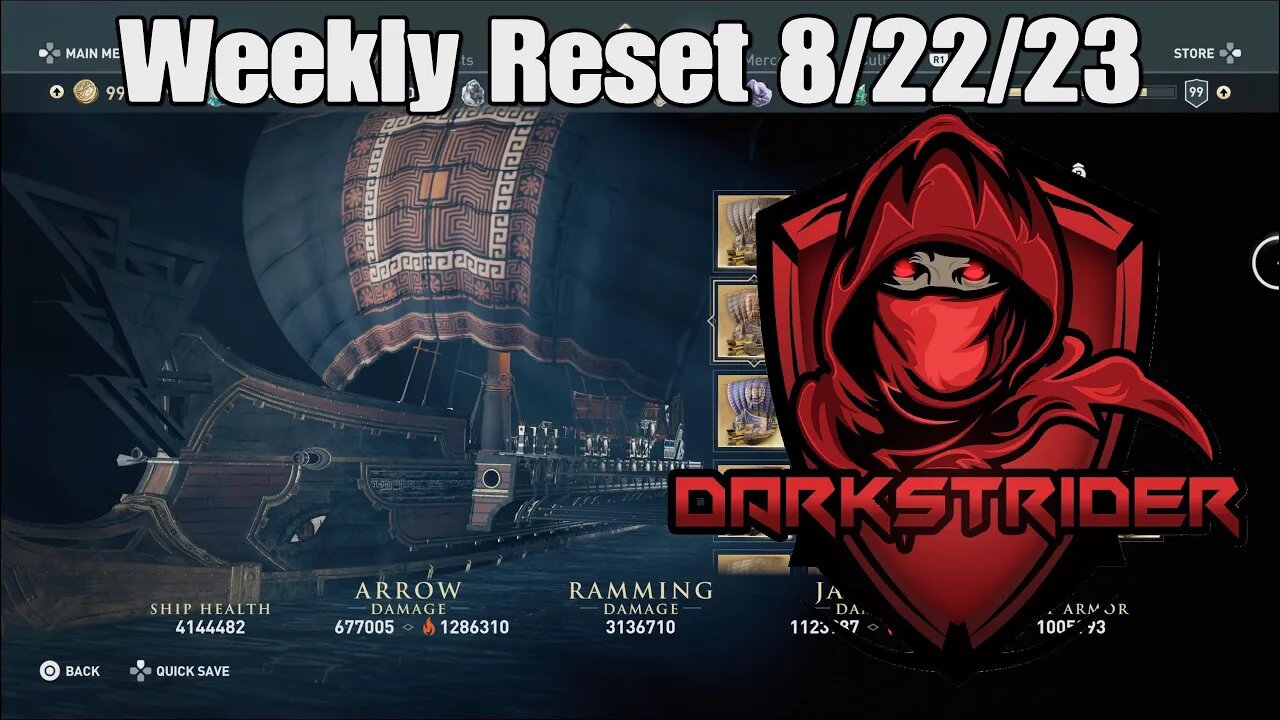 Assassin's Creed Odyssey- Weekly Reset 8/22/23